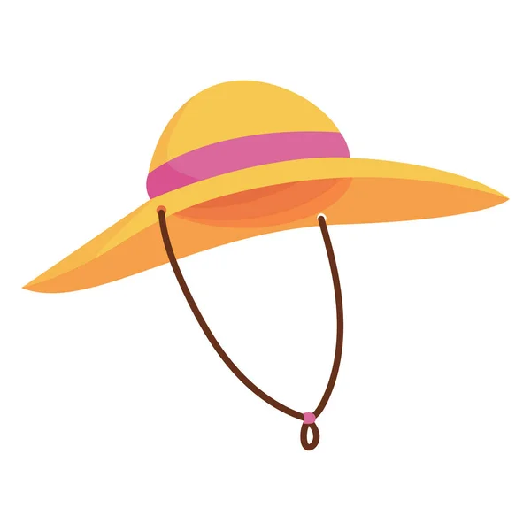 Diseño Del Sombrero Playa Sobre Blanco — Archivo Imágenes Vectoriales