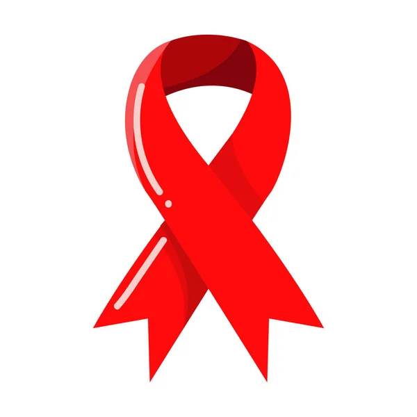 Ruban Journée Aides Rouges Sur Blanc — Image vectorielle