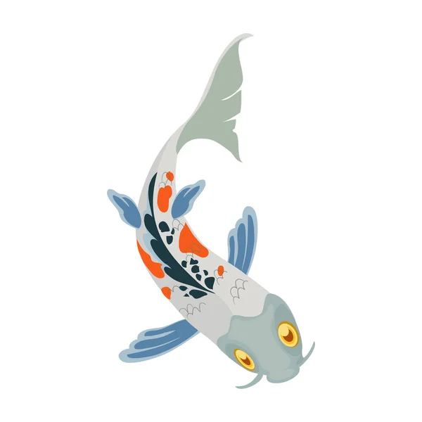 Colorful Koi Fish White — Stock Vector