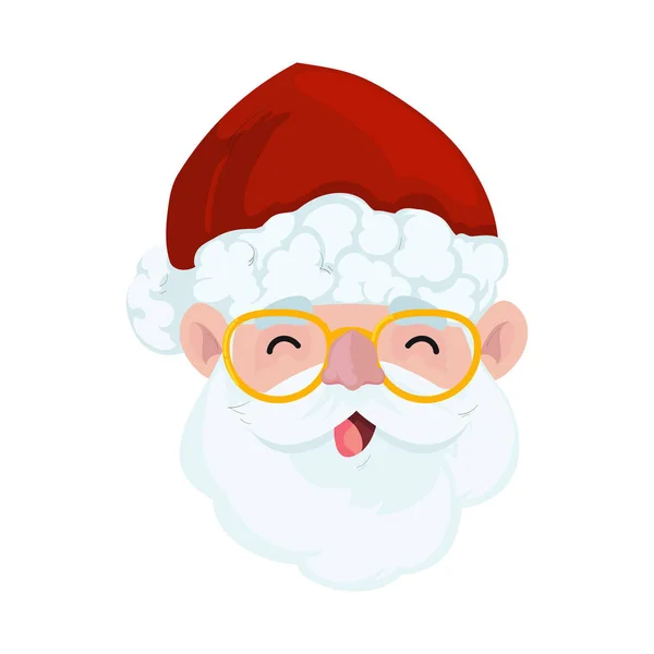 Santa Claus Face White — Stock Vector