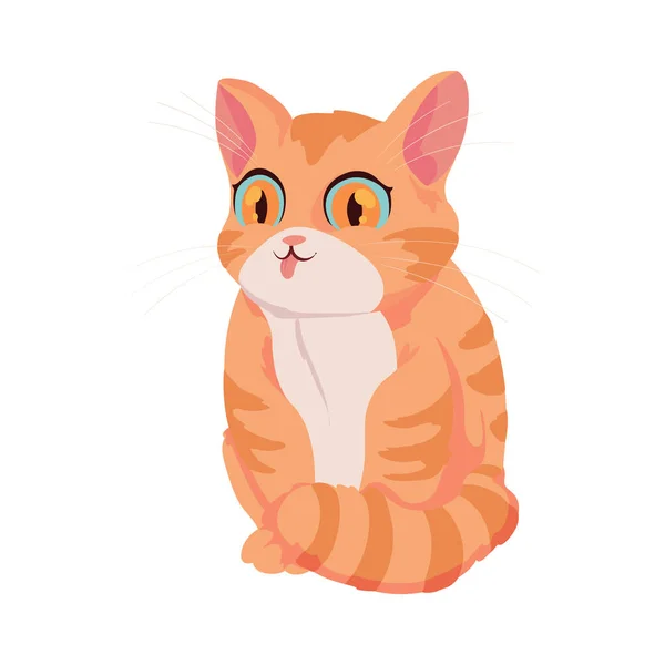 Cute Orange Cat White — Image vectorielle