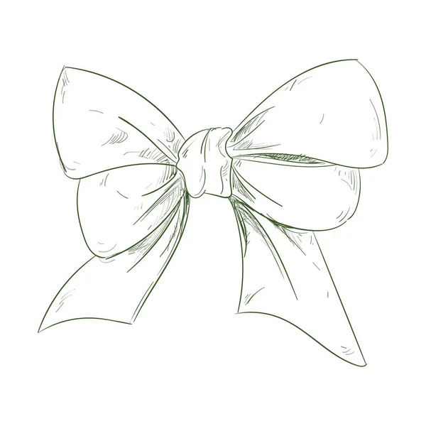Cute Bow Silhouette White — Stock Vector