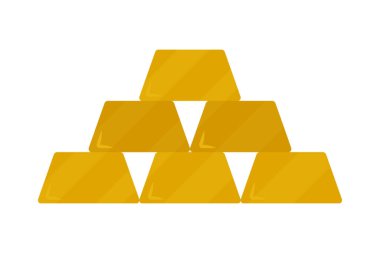 Beyaz arkaplanda altın külçeleri simgesi