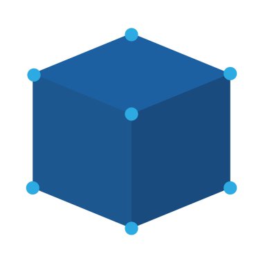 Beyaz arkaplanda blok zinciri simgesi