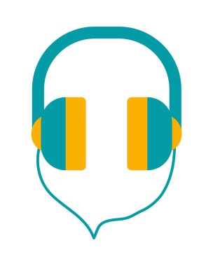 Beyaz arkaplanda kulaklık simgesi