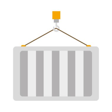 Beyaz arkaplan üzerinde bir konteynır askı