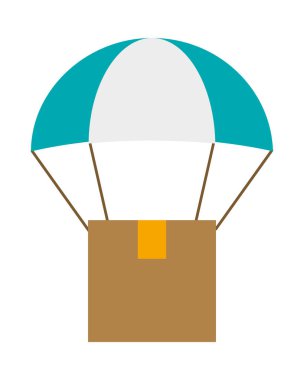 Beyaz arkaplanlı paraşüt