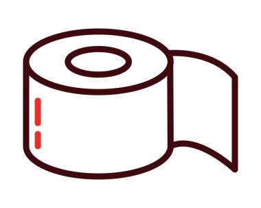 Beyaz arkaplanda tuvalet kağıdı simgesi