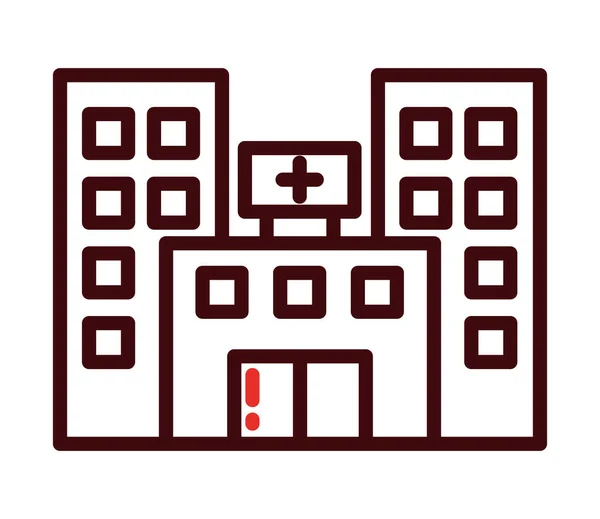 Icona Dell Edificio Ospedaliero Sfondo Bianco — Vettoriale Stock
