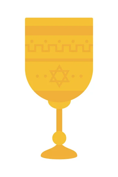 白色背景上的Hanukkah高脚杯图标 — 图库矢量图片