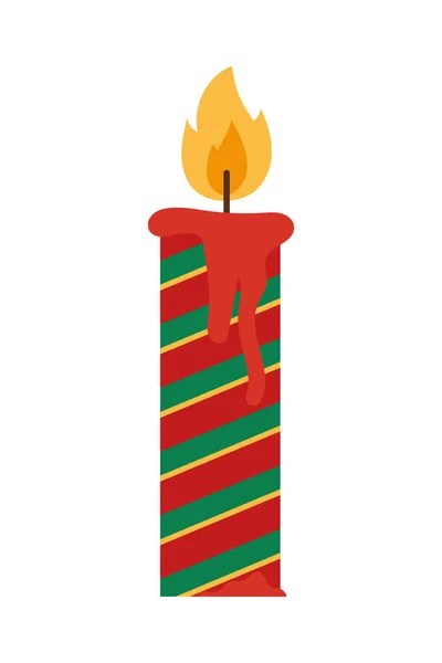 Christmas Candle Icon White Background — Stock Vector