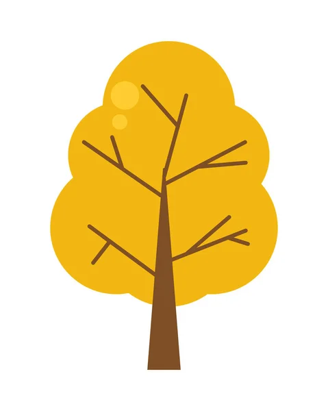 Žlutý Strom Ikona Bílém Pozadí — Stockový vektor