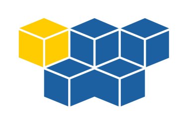 Beyaz arkaplanda blok zinciri simgesi