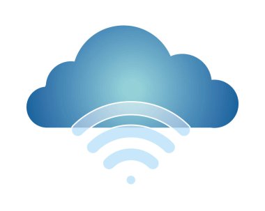 Beyaz arka plan bulut depolama simgesini