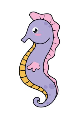 cute seahorse icon on white background