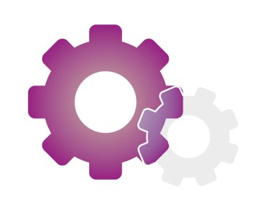 beyaz arkaplanda dişli tekerlek simgesi