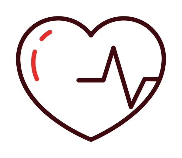 Corazón Cardio Icono Sobre Fondo Blanco — Vector de stock