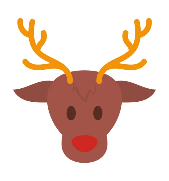 Christmas Deer Icon White Background — Stock Vector