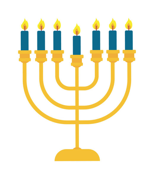 иконка меноры хануки на белом фоне