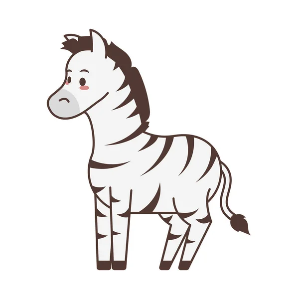 Ícone Zebra Bonito Fundo Branco — Vetor de Stock