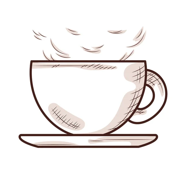 Kaffe Mugg Ikon Vit Bakgrund — Stock vektor
