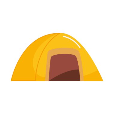 beyaz arkaplan üzerine kamp çadırı simgesi
