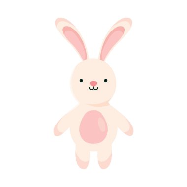 Sevimli tavşan simgesi beyaz arka plan üzerinde