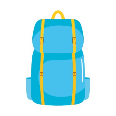 beyaz arkaplanda kamp sırt çantası simgesi