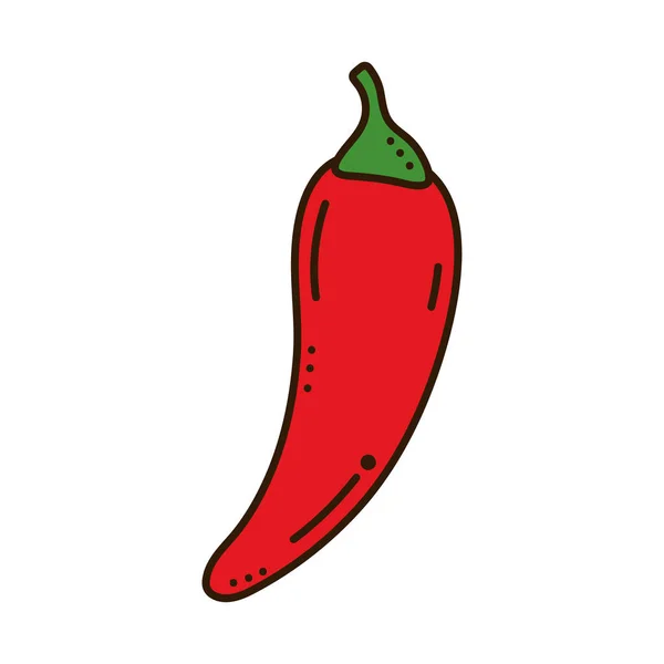 Rood Chili Icoon Witte Achtergrond — Stockvector