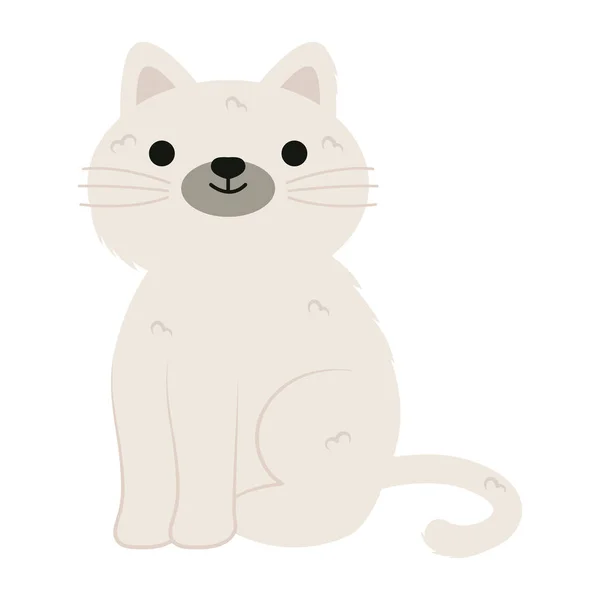 Mignon Petit Chat Sur Fond Blanc — Image vectorielle