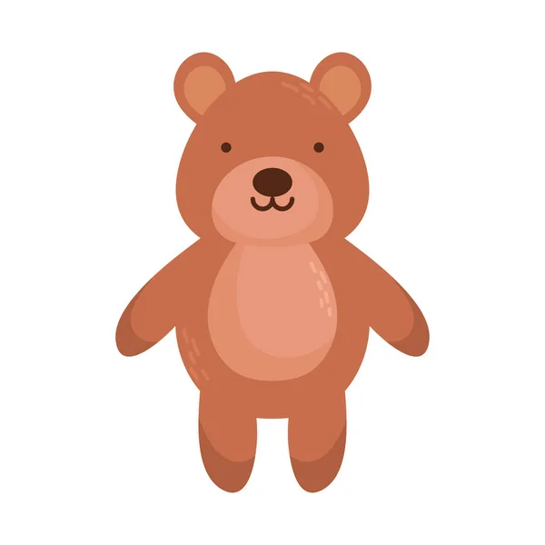 Niedlicher Teddybär Auf Weißem Hintergrund — Stockvektor