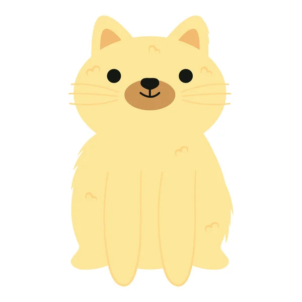 Żółty Kot Ikona Białym Tle — Wektor stockowy