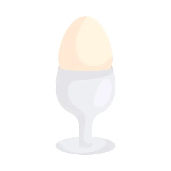 Βραστό Αυγό Βάση Λευκό Φόντο — Διανυσματικό Αρχείο