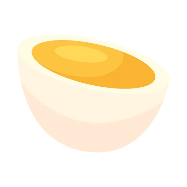 Uovo Mezzo Bollito Sfondo Bianco — Vettoriale Stock