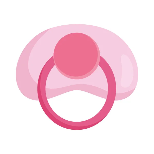 Pink Baby Pacifier White Background — Stock Vector