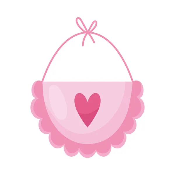 Pink Baby Bib White Background — Image vectorielle