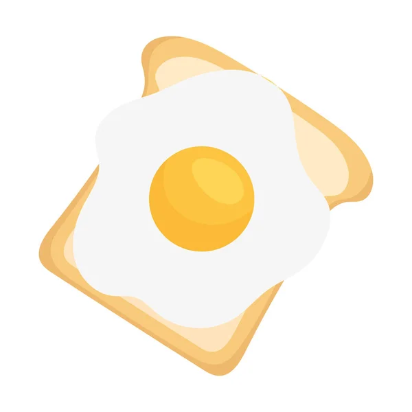Toast Mit Spiegelei Auf Weißem Hintergrund — Stockvektor