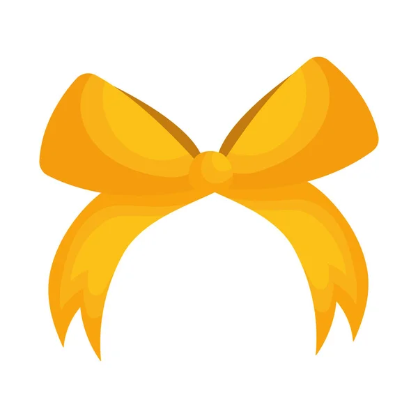 Gelbe Schleife Symbol Auf Weißem Hintergrund — Stockvektor