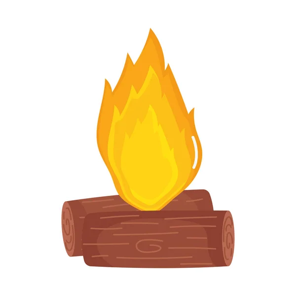 Bonfire Ikona Bílém Pozadí — Stockový vektor