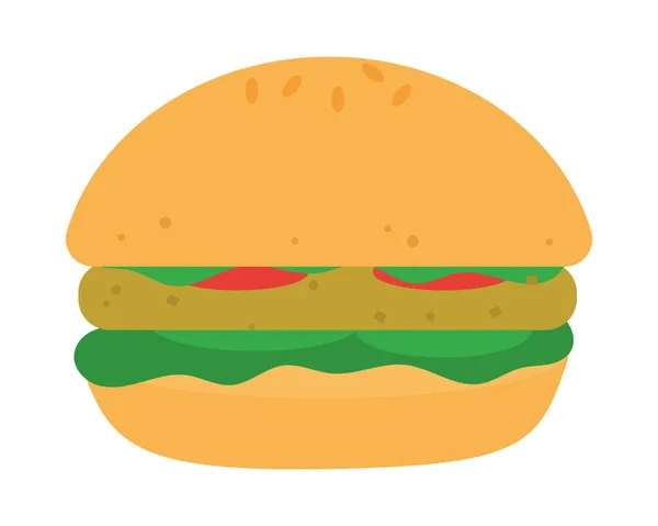 白色背景的素食汉堡包图标 — 图库矢量图片
