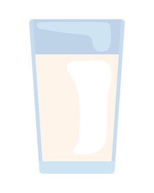 Beyaz arkaplanda süt cam simgesi