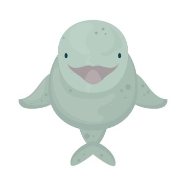 Beyaz arkaplanda sevimli beluga simgesi