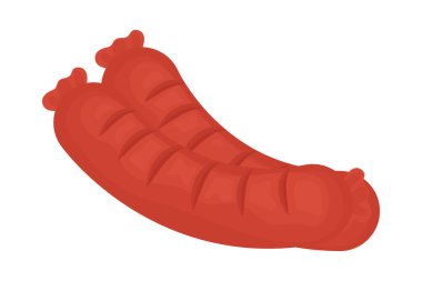 Beyaz arkaplanda sosis simgesi