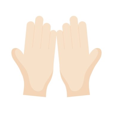 Beyaz arkaplanda dua eden eller simgesi