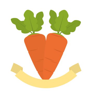 iki havuç ve dekoratif kurdele.