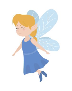 Beyaz arkaplanda sevimli peri simgesi