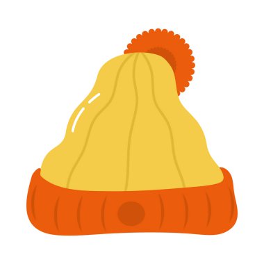 Kış şapka simgesi beyaz arka plan üzerinde