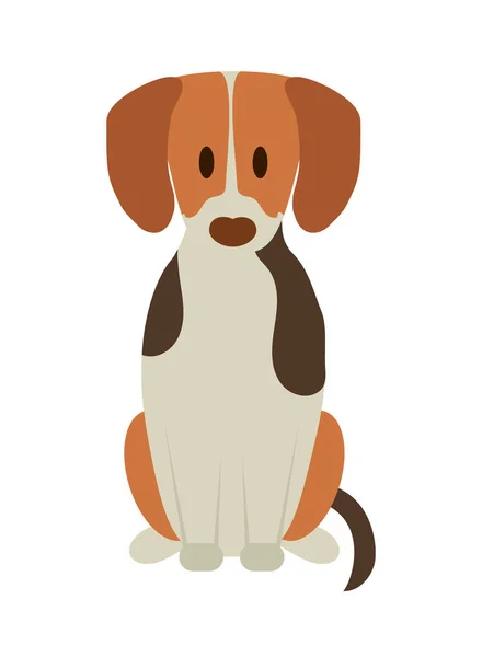 Carino Beagle Icona Sfondo Bianco — Vettoriale Stock