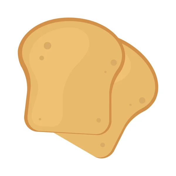Toast Slices Ícone Fundo Branco — Vetor de Stock