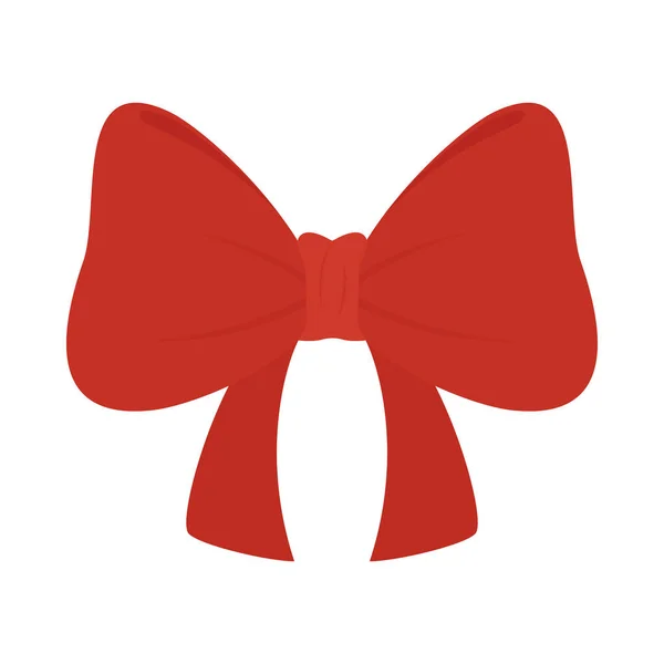 白い背景に赤い弓のアイコン — ストックベクタ